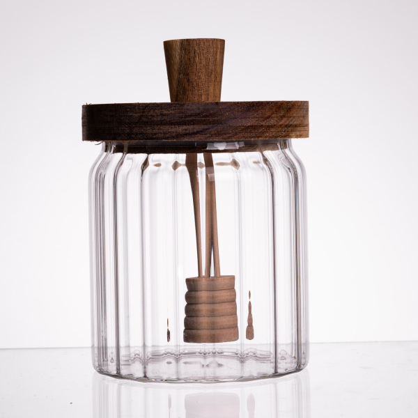 Медовниця скляна з кришкою і ложкою 500 (мл) 64486-5 - фото №2