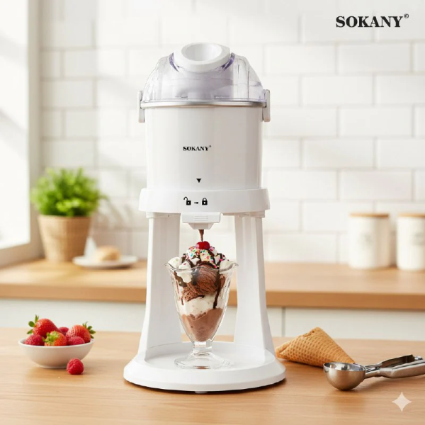 Морозивниця електрична Sokany 1 літр 15 Вт електроморозивниця дитяча домашня морожениця SK-03070 - фото №4