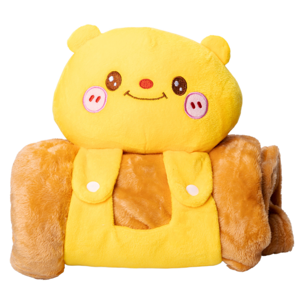 М'яка іграшка-плед Ведмедик 120×160 (см) 2 в 1 Жовтий Colorful Home 5616-68Y - фото