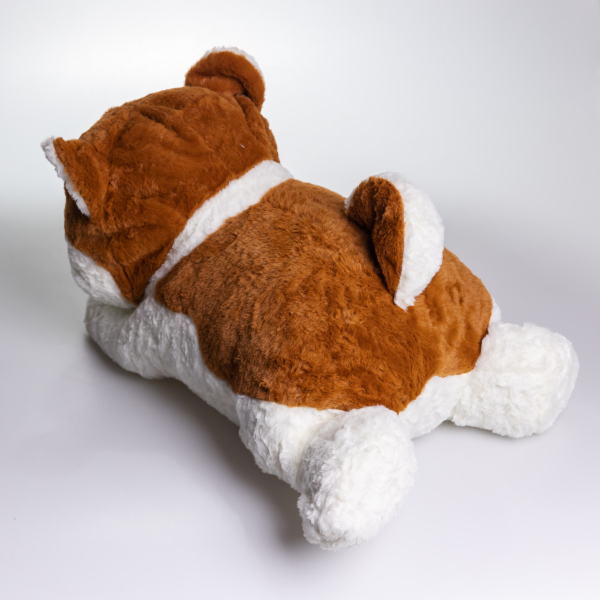 М'яка іграшка-плед, подушка 3 в 1 Хаскі плед в іграшці 50×30×26 (см) Коричневий 7124BR - фото №6