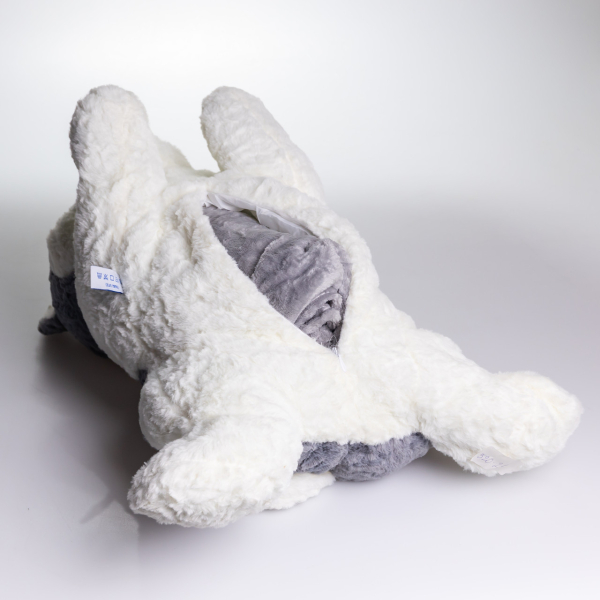 М'яка іграшка-плед, подушка 3 в 1 Хаскі плед в іграшці 50×30×26 (см) Сірий 7124G - фото №2