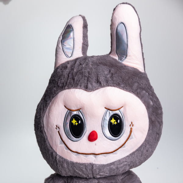 М'яка іграшка-плед, подушка 3 в 1 Labubu Brown Dragon плед в іграшці дитячий плед іграшка Лабубу Сірий 520-29G - фото №4