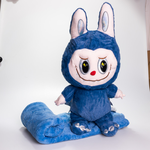 М'яка іграшка-плед, подушка 3 в 1 Labubu Brown Dragon плед в іграшці дитячий плед іграшка Лабубу Синій 520-29BL - фото №2