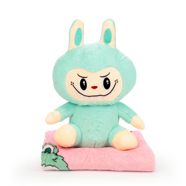 М'яка іграшка-плед, подушка 3 в 1 Лабубу 50 см М'ятна ТМ COLORFUL HOME LAB2M - фото №2