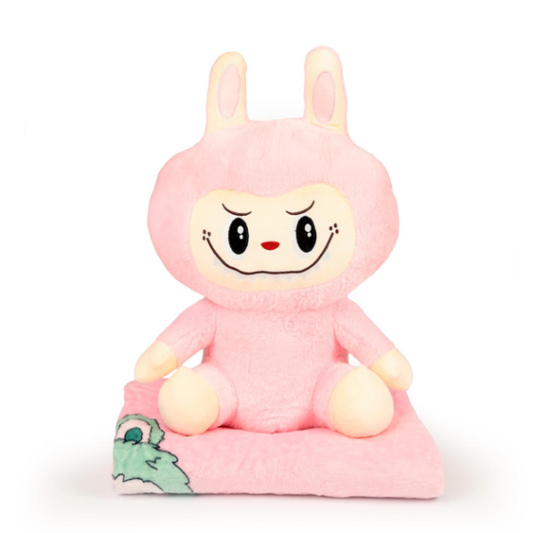 М'яка іграшка-плед, подушка 3 в 1 Лабубу 50 см Рожевий ТМ COLORFUL HOME LAB2P - фото №2