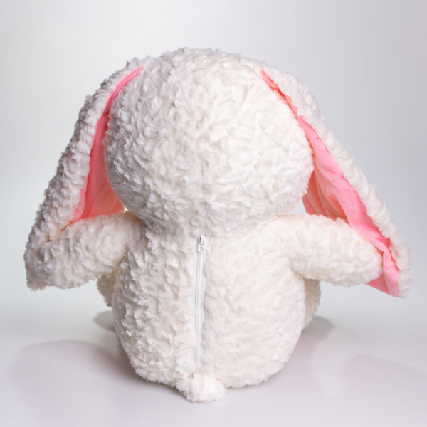 М'яка іграшка-плед, подушка 3 в 1 Зайчик плед в іграшці 35×32×40 (см) дитячий плед іграшка Білий 509-9W - фото №4