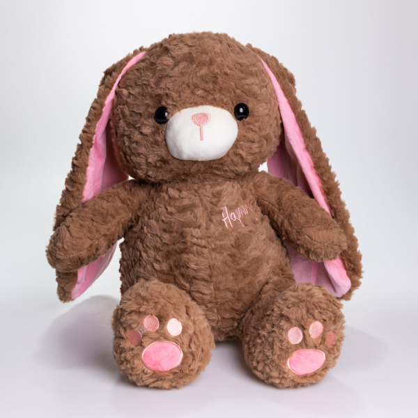 М'яка іграшка-плед, подушка 3 в 1 Зайчик плед в іграшці 35×32×40 (см) дитячий плед іграшка Коричневий 509-9BR - фото №3