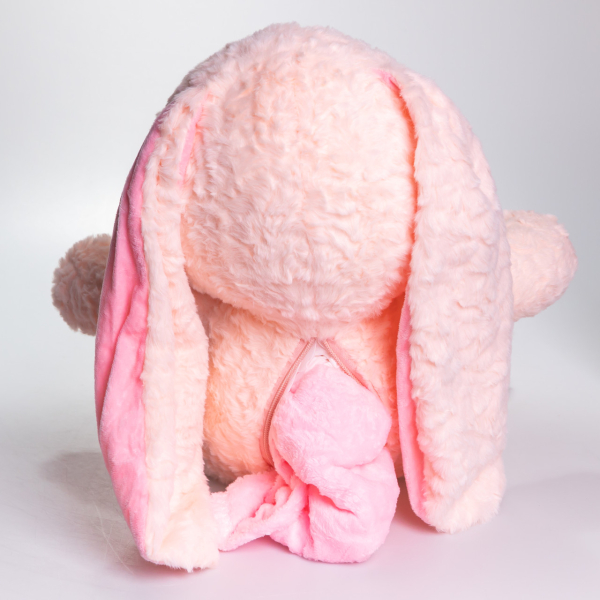 М'яка іграшка-плед, подушка 3 в 1 Зайчик плед в іграшці 35×32×40 (см) дитячий плед іграшка Рожевий 509-9P 509-9P - фото №3