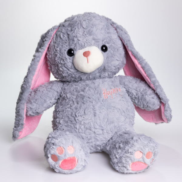 М'яка іграшка-плед, подушка 3 в 1 Зайчик плед в іграшці 35×32×40 (см) дитячий плед іграшка Сірий 509-9G - фото