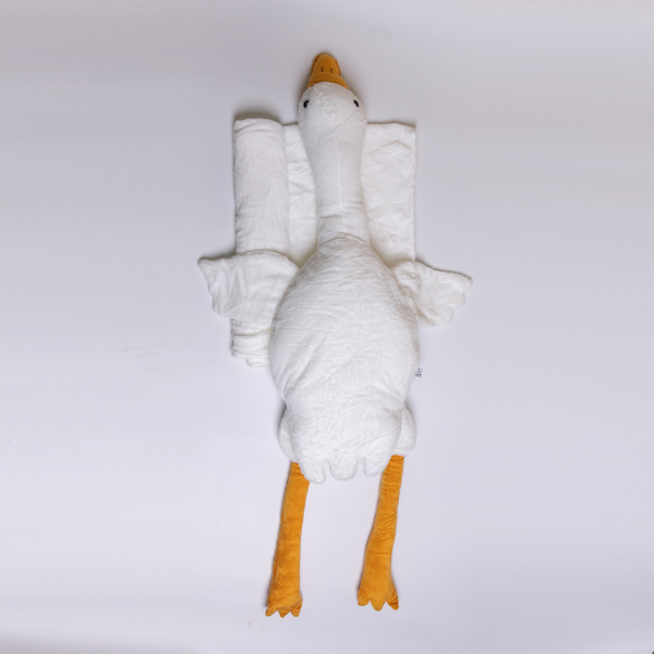 М'яка іграшка-подушка з пледом усередині Гусак-обіймусь 135 (см) іграшка плед 3 в 1 дитячий плюшевий плед Білий 520-6W - фото №5