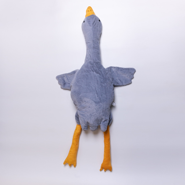 М'яка іграшка-подушка з пледом усередині Гусак-обіймусь 135 (см) іграшка плед 3 в 1 дитячий плюшевий плед Сірий 520-6G - фото