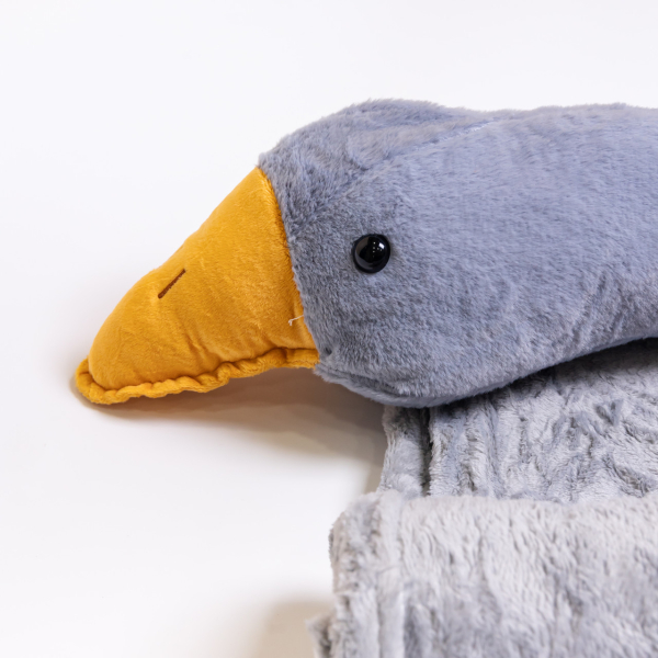 М'яка іграшка-подушка з пледом усередині Гусак-обіймусь 135 (см) іграшка плед 3 в 1 дитячий плюшевий плед Сірий 520-6G - фото №2