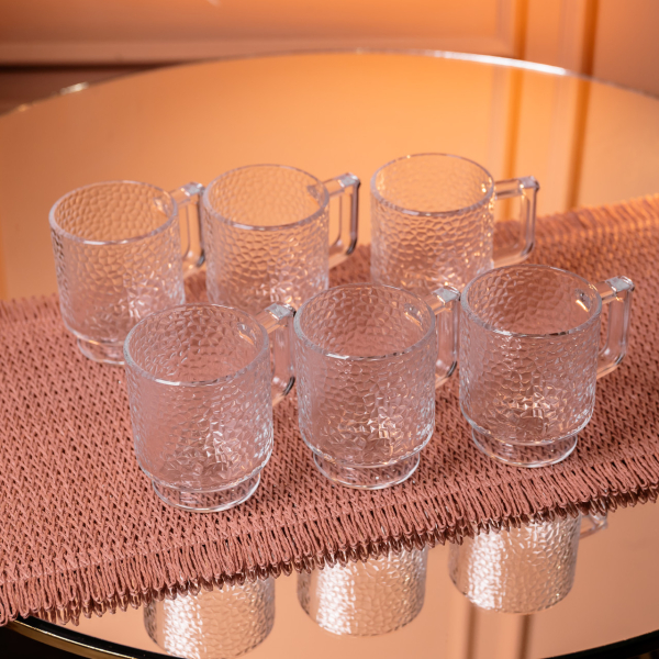 Набір чашок 6 шт для чаю та кави Goblet по 300 (мл) кружки скляні HP-19-L8 - фото №3