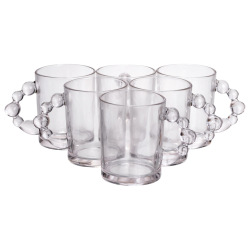 Набір чашок 6 шт для чаю та кави по 350 (мл) кружки скляні Прозорі HP-19-ZD-1