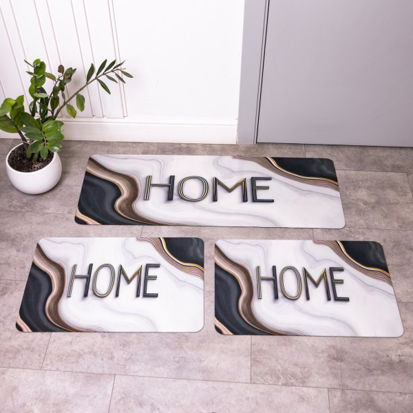 Набір килимків для підлоги 3 штуки діатомітових 38*58 см/2 по 38*98 см HP-42-53 - фото №4