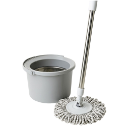 Набір для вологого прибирання з круглою телескопічною шваброю з мікрофібри та відром із віджимом для дому HP-35015-21