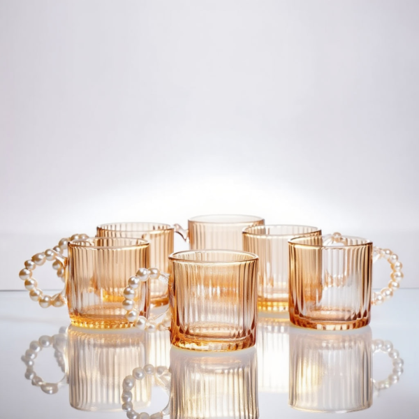 Набір для заварювання чаю зі скляним чайником та 6 чашок, коричневий 64486-38 - фото №2