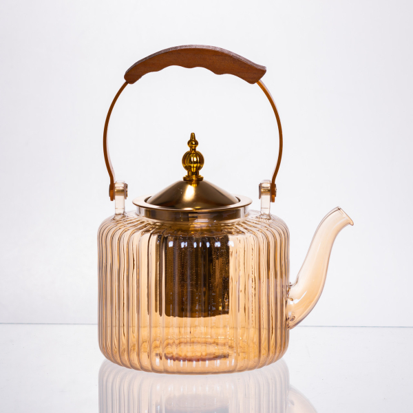 Набір для заварювання чаю зі скляним чайником та 6 чашок, коричневий 64486-38 - фото №4