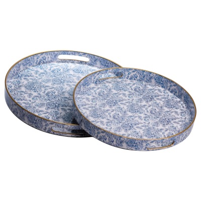 Набір круглих підносів для подачі їжі 2 (шт) Ø32.5 / 37 (см) HP-HK-17 - фото