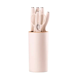 Набір кухонних ножів з підставкою 6 предметів Чорний HP1851057A