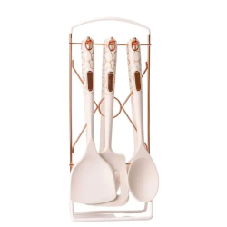 Набір кухонного приладдя на підставці 6 штук кухонні аксесуари Чорний під мармур YRUR5