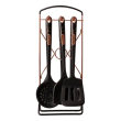 Набір кухонного приладдя на підставці 6 штук кухонні аксесуари Чорний під мармур YRUR5 - фото №1