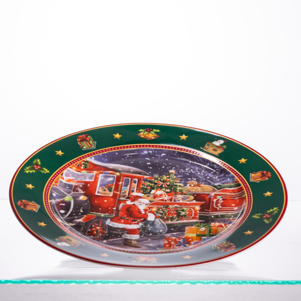 Набір новорічних тарілок з порцеляни Santa 6 (шт) Ø26.5 см HP-SDHK-6 - фото №3