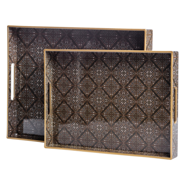 Набір прямокутних підносів для подачі їжі 2 (шт) 40×30×4 (см) HP-HK-14 - фото