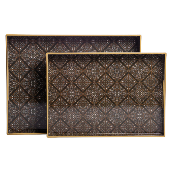 Набір прямокутних підносів для подачі їжі 2 (шт) 40×30×4 (см) HP-HK-14 - фото №3