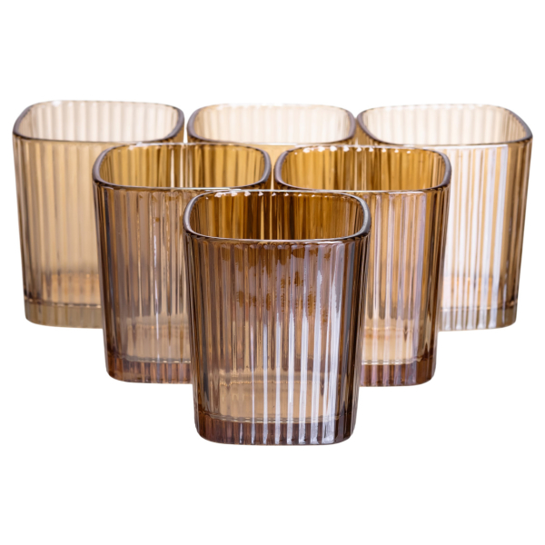Набір склянок 6 (шт) 250 (мл) для лимонадів, соку, води, коктейлів Коричневий HP-19-AY-5 - фото