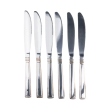 Набір столових ножів 6 шт нержавіюча сталь хром із золотом HP700 - фото №1