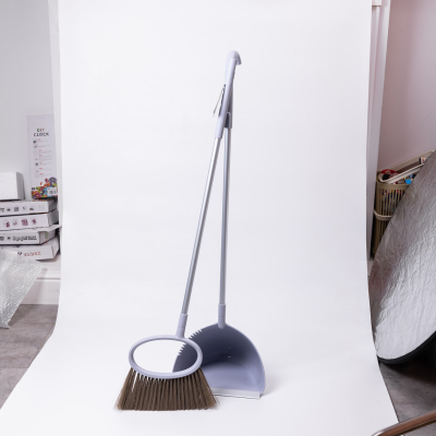 Набір віник і совок на довгій ручці для підлоги 71 см Фіолетовий HP-45-1V - фото