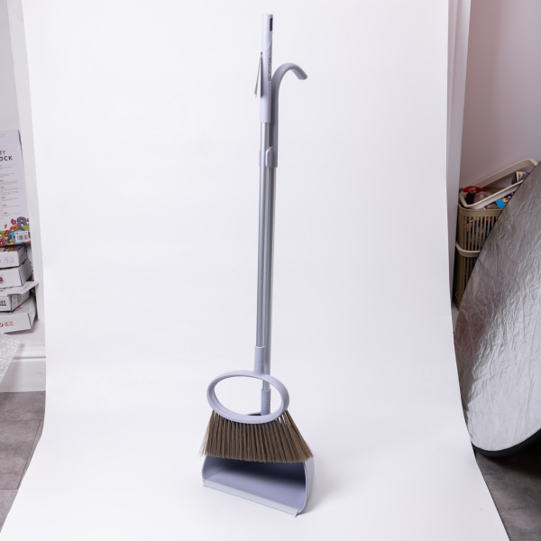 Набір віник і совок на довгій ручці для підлоги 71 см Фіолетовий HP-45-1V - фото №4