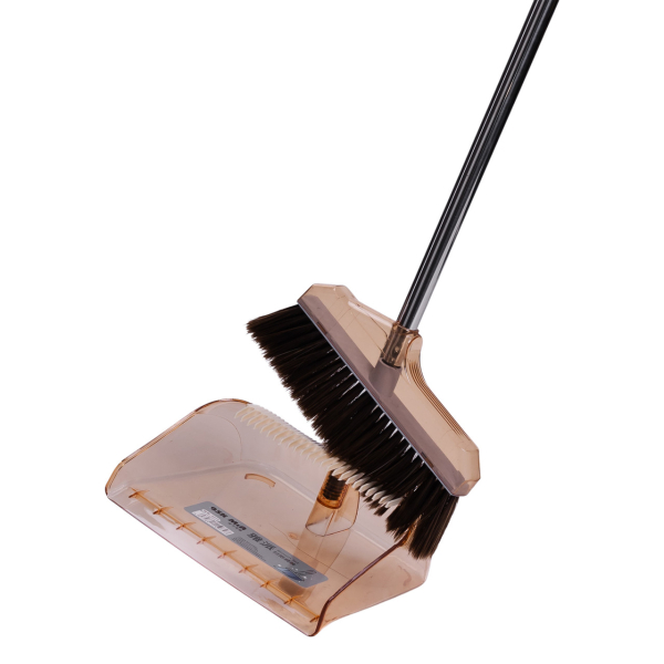 Набір віник і совок на довгій ручці для підлоги 26×24×105 (см)  Коричневий HP-35015-8G - фото №2