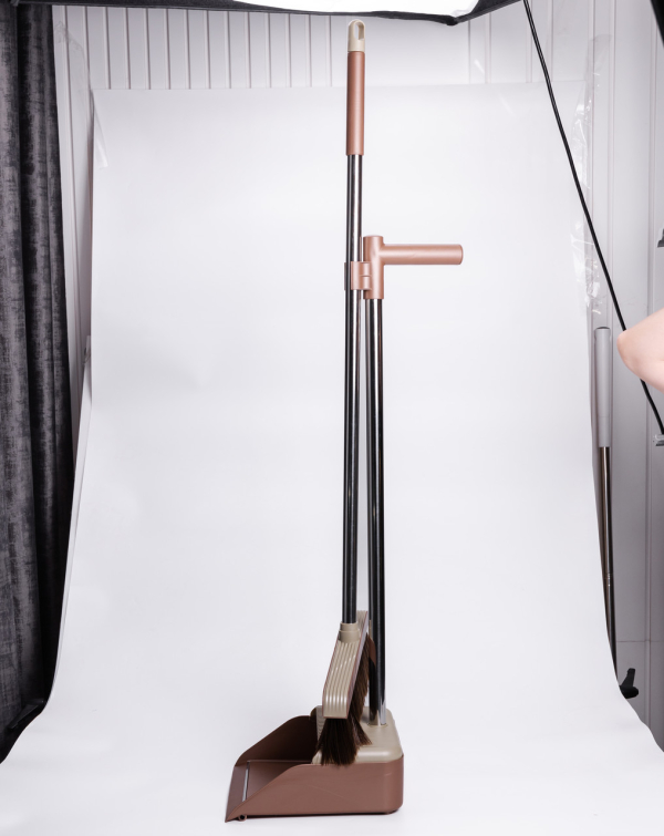 Набір віник та совок на довгій ручці для підлоги 27×25×103 (см) щітка віник для прибирання Коричневий HP-35015-11BR - фото №4
