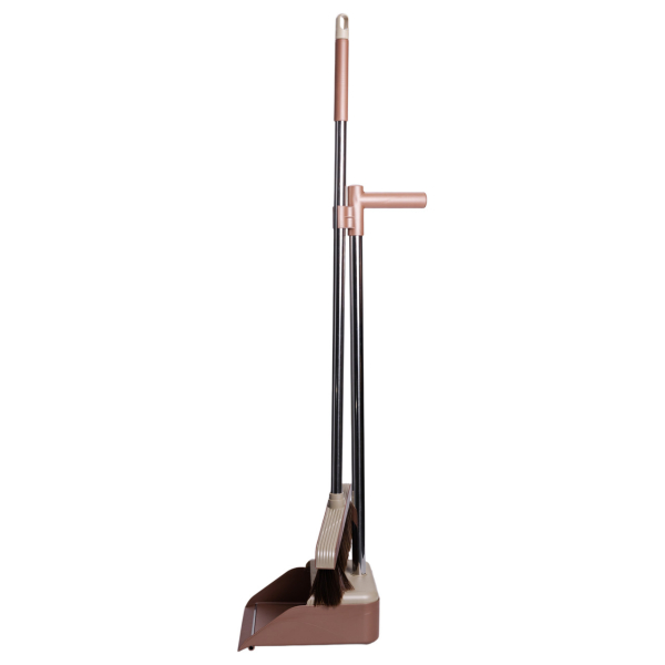 Набір віник та совок на довгій ручці для підлоги 27×25×103 (см) щітка віник для прибирання Сірий HP-35015-11G - фото №2