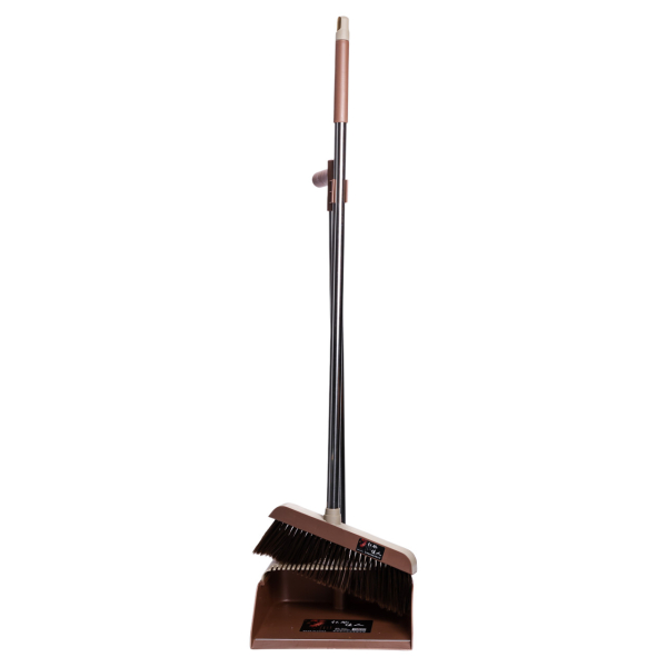 Набір віник та совок на довгій ручці для підлоги 27×25×103 (см) щітка віник для прибирання Сірий HP-35015-11G - фото №4