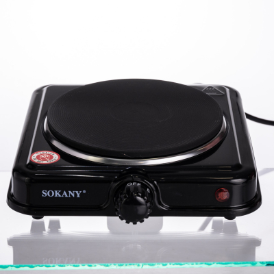Настільна електрична плита SOKANY SK-5109 на одну конфорку 1000Вт Чорна - фото