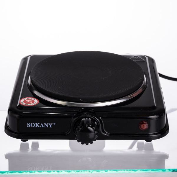 Настільна електрична плита SOKANY SK-5109 на одну конфорку 1000Вт Чорна - фото