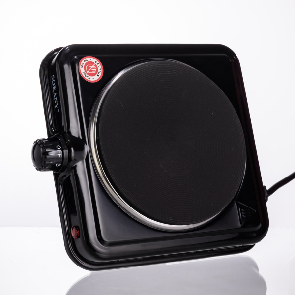 Настільна електрична плита SOKANY SK-5109 на одну конфорку 1000Вт Чорна - фото №3