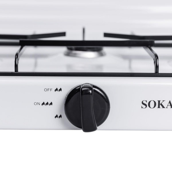 Настільна газова плита на 3 конфорки Sokany 5.5 кВт Біла Lugi SK-6003W - фото №6