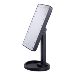 Настільне дзеркало з підсвічуванням 22 LED для макіяжу 21х16 см прямокутне на ніжці USB Чорне HP-10-4AB