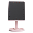 Настільне дзеркало з підсвічуванням 22 LED для макіяжу 21х16 см прямокутне на ніжці USB Рожеве HP-10-4AP - фото №4