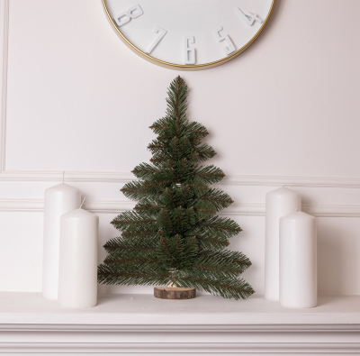 Штучна ялинка настінна Полонина 60 см на дерев'яній підставці SOK-M-V-1 - фото