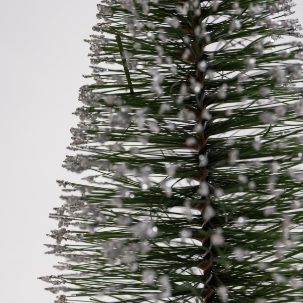 Новорічна настільна ялинка засніжена Стріла 25 см на дерев'яній підставці SOK-М-12-1 - фото №4