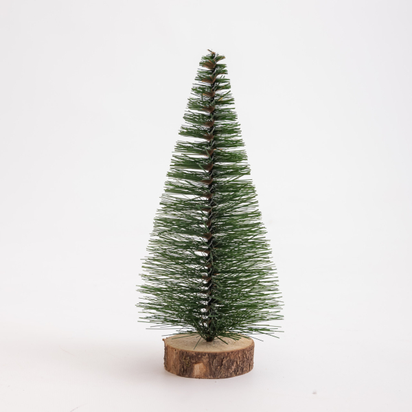Новорічна настільна ялинка зелена Стріла 25 см на дерев'яній підставці SOK-М-12-3 - фото №2