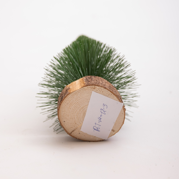 Новорічна настільна ялинка зелена Стріла 25 см на дерев'яній підставці SOK-М-12-3 - фото №3
