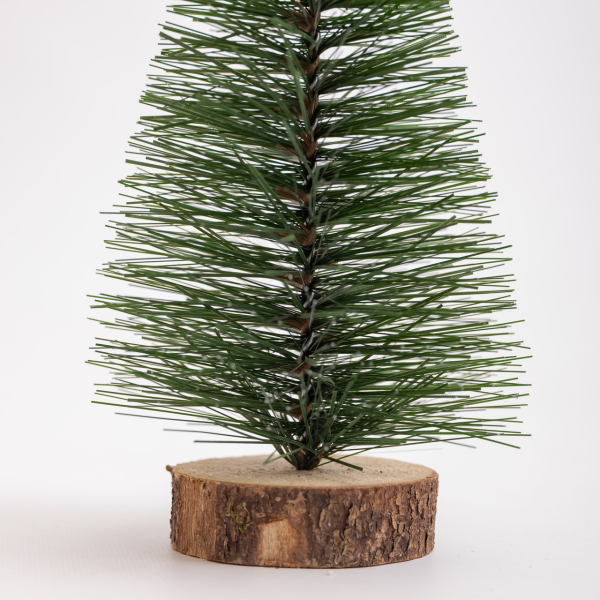 Новорічна настільна ялинка зелена Стріла 25 см на дерев'яній підставці SOK-М-12-3 - фото №4