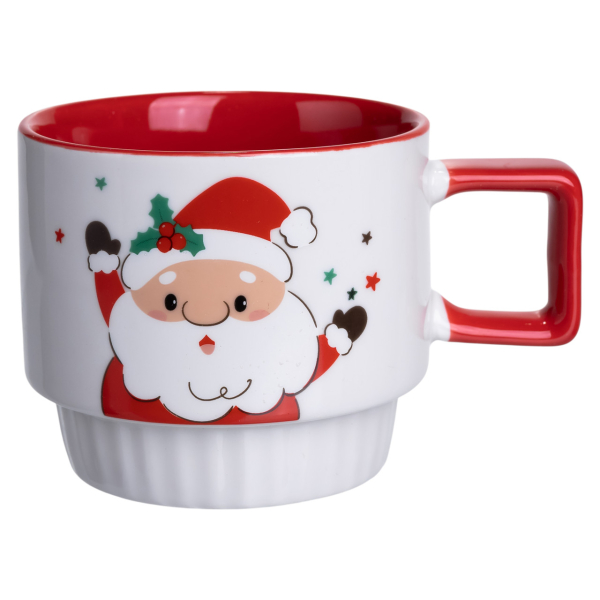 Новорічна порцелянова Санта 400 (мл) Біла з червоним Yiwu FM-CS-50D - фото №2