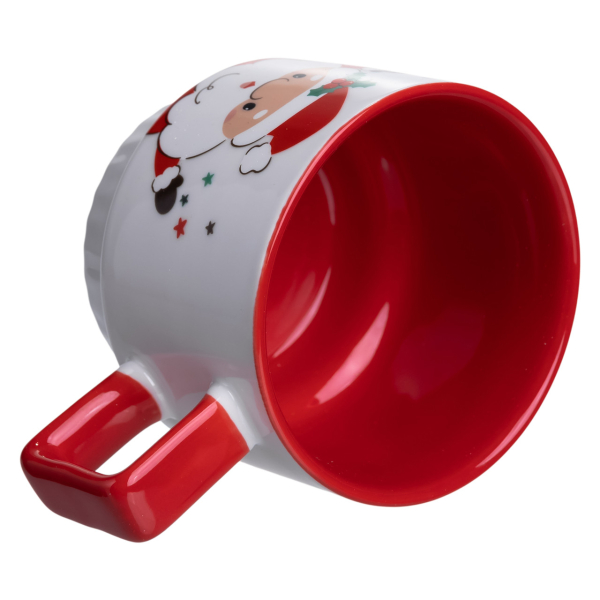 Новорічна порцелянова Санта 400 (мл) Біла з червоним Yiwu FM-CS-50D - фото №3